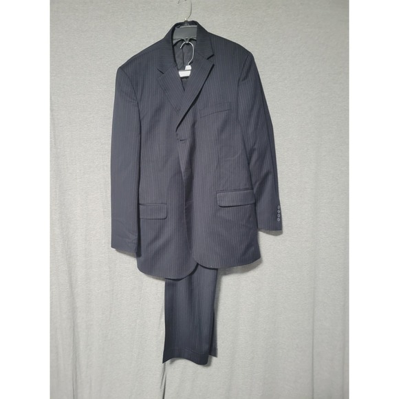 Stafford Pinstripe Suit Jacket 43R Pants 38x30 Prom Homecoming Graduation Event - Picture 12 of 12